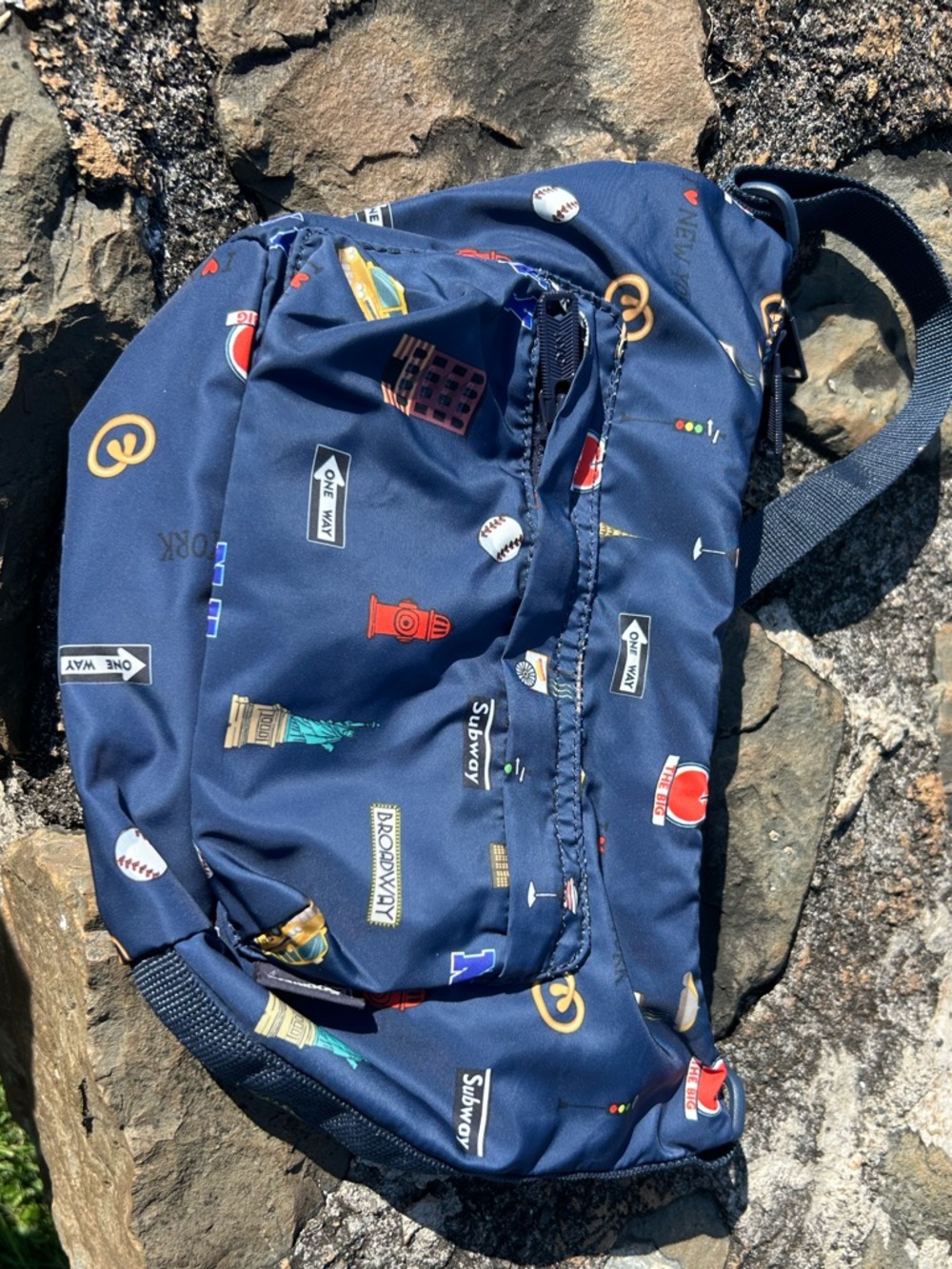 LeSportsac playful "I Love New York classic  iconic city symbols hobo Messager